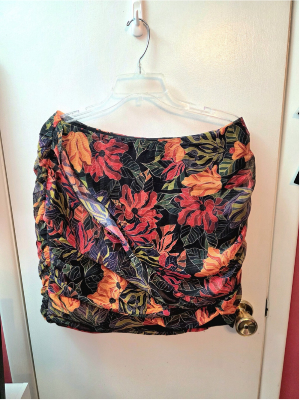 Ciebon Nordstrom Ruched Mini Skirt Tropical Size Large